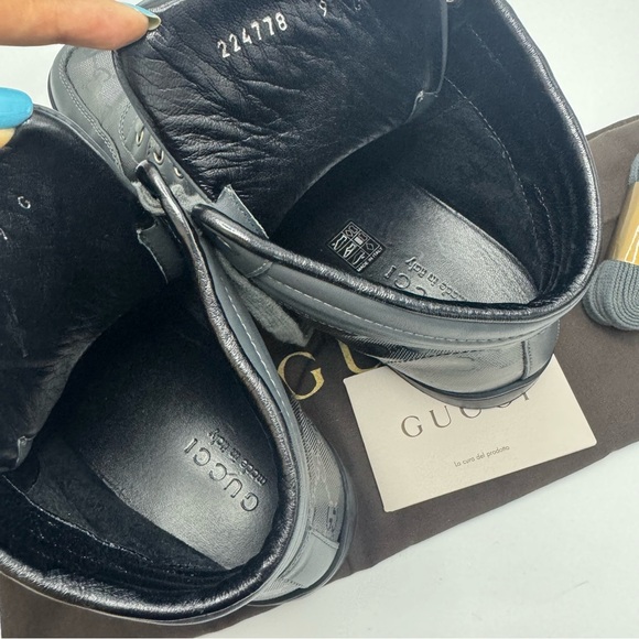 AUTHENTIC GUCCI Coda GG Imprime Canvas Sneakers Size 9 In Platinum Grey - Picture 8 of 16